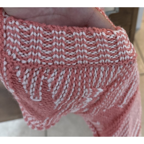 Love Stitch Large Coral White Aztec Pattern Shaw Jacket Sweater New w Tags - Picture 3 of 7